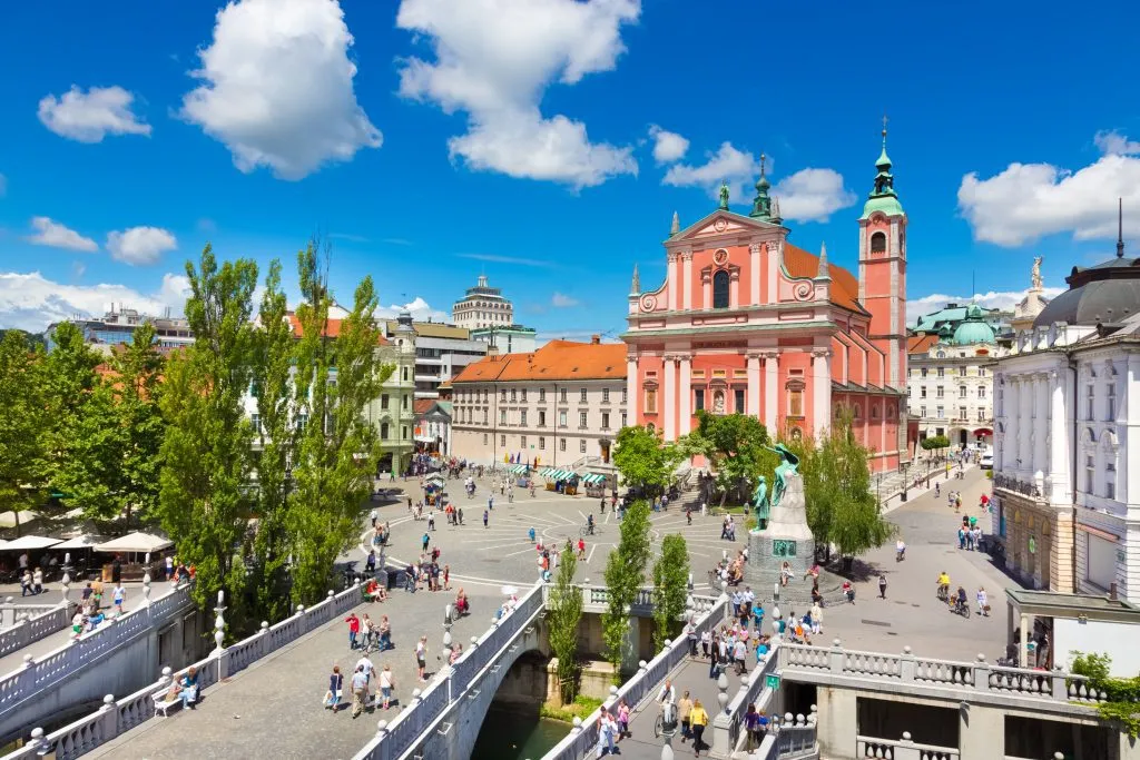 Ljubljana city centre is traffic free perfect for a walking tour